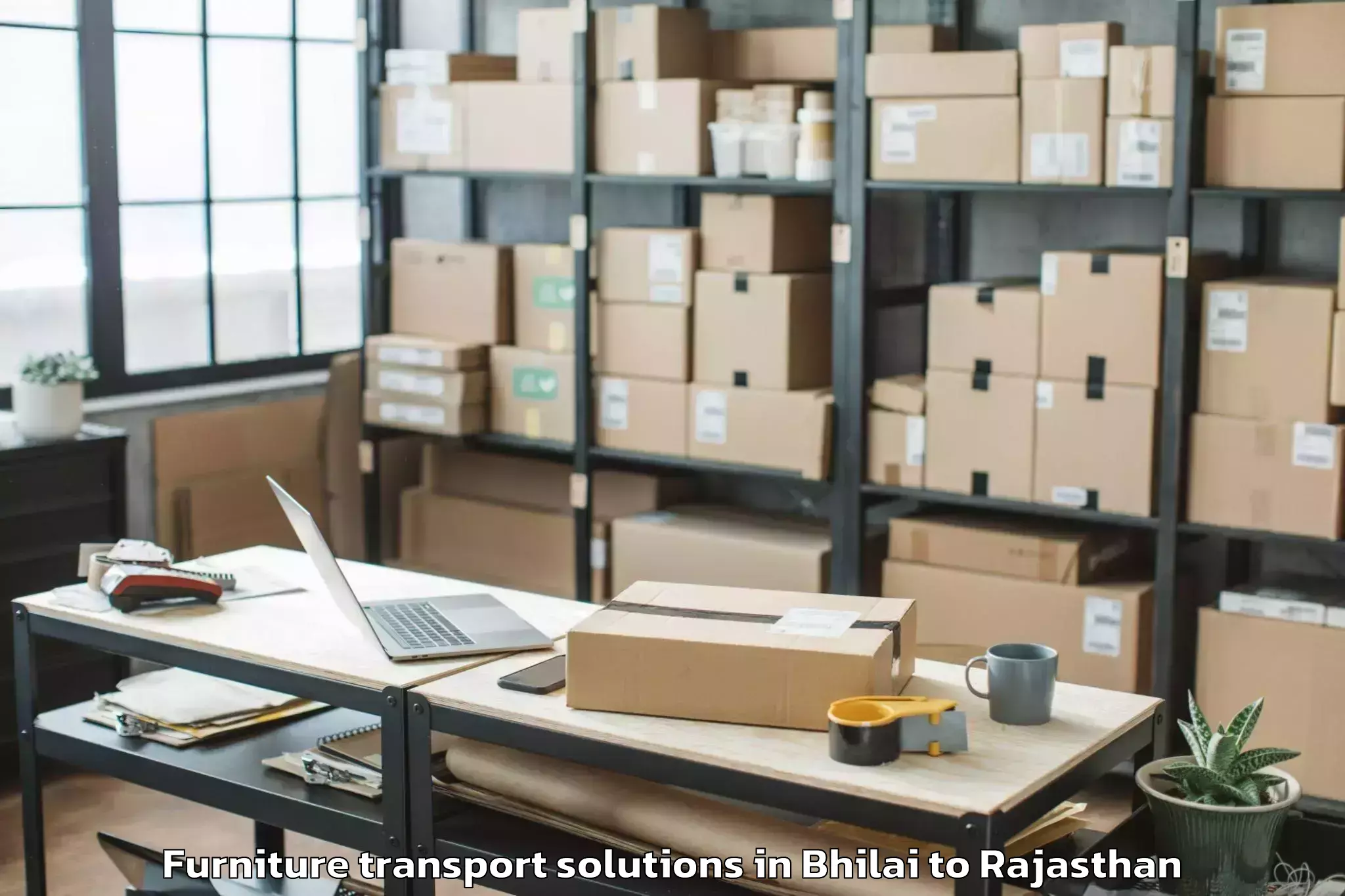 Hassle-Free Bhilai to Bikaner Airport Bkb Furniture Transport Solutions